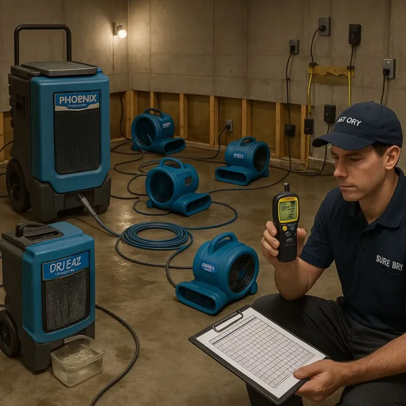 Structural Drying and Dehumidification process in Wood County, WI